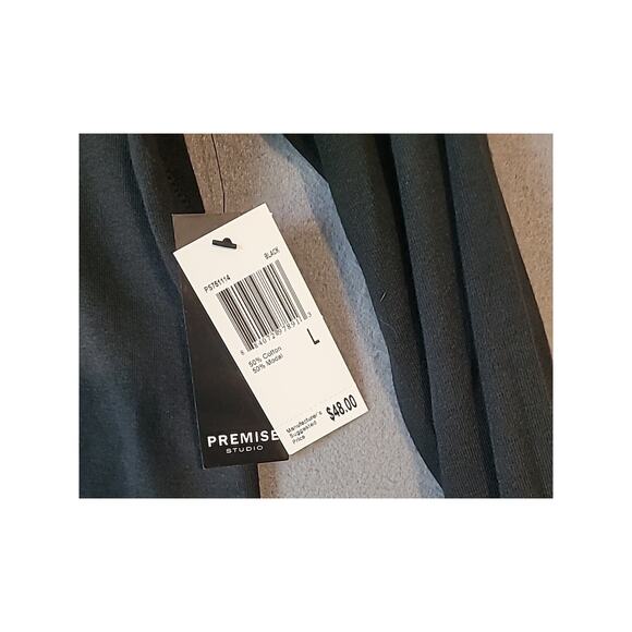 Premise Studio Black Boat Neck Long Sleeve Blouse NWT Women’s Size L - Picture 8 of 8